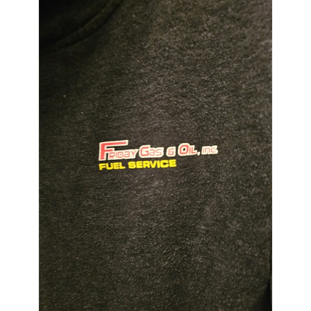 District Friday Gas and Oil Fleece Sweatshirt Hooded Mens Grey Large - Picture 5 of 11